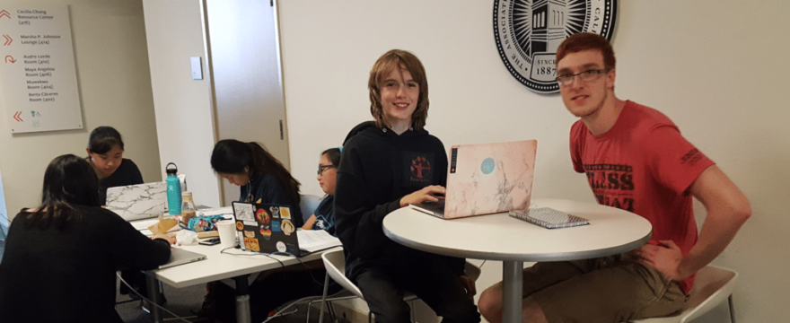 coding mentor with student at uc berkeley