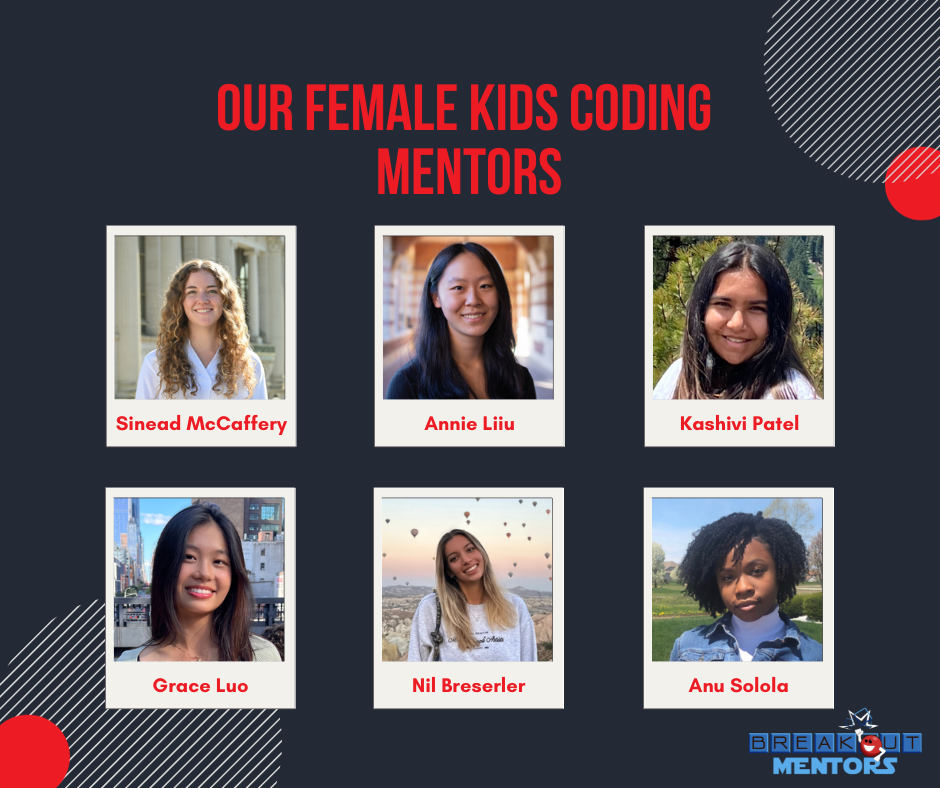 female kids coding mentors