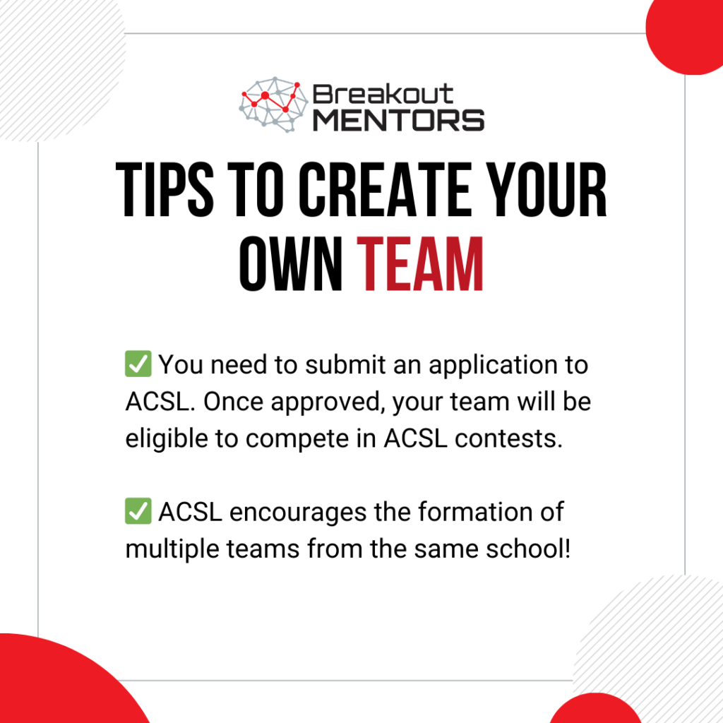 Tips to create your own ACSL team