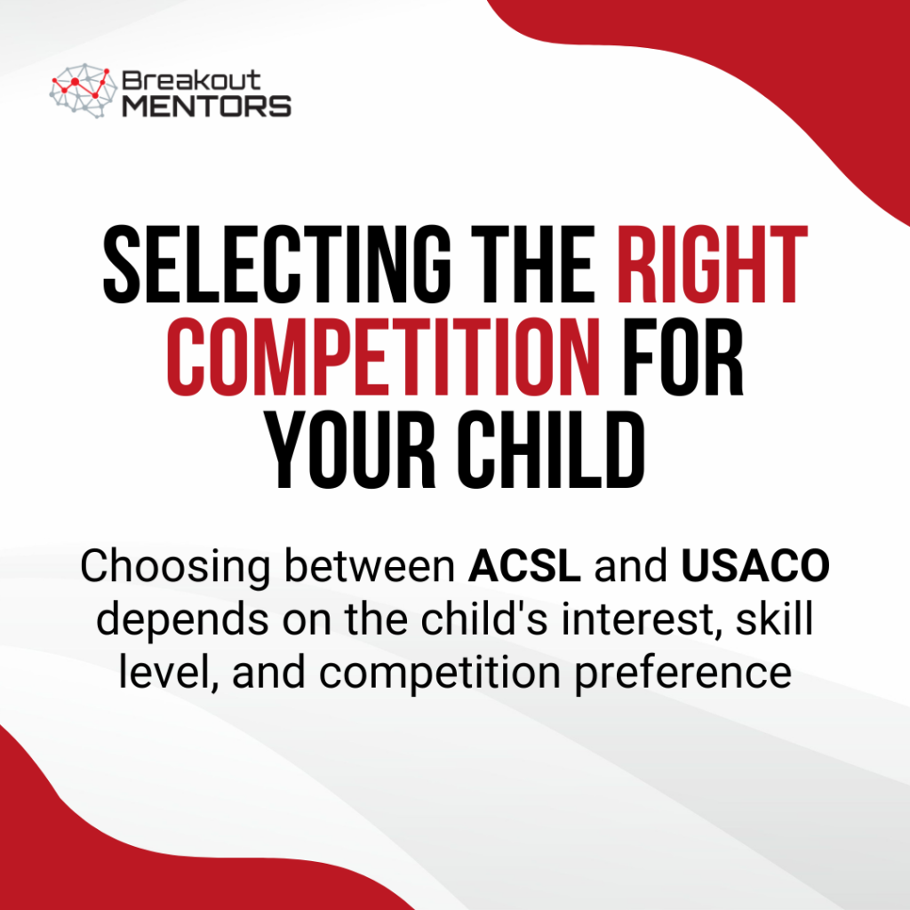 Selecting the right competition for your child.